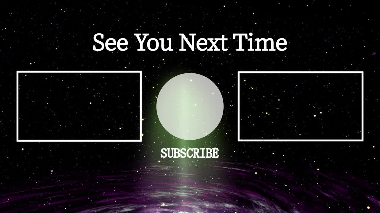 은하계 엔드 카드 엔딩 스크린 모션 그래픽