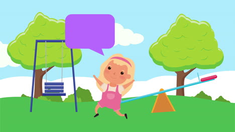 niña pequeña en la escena del parque