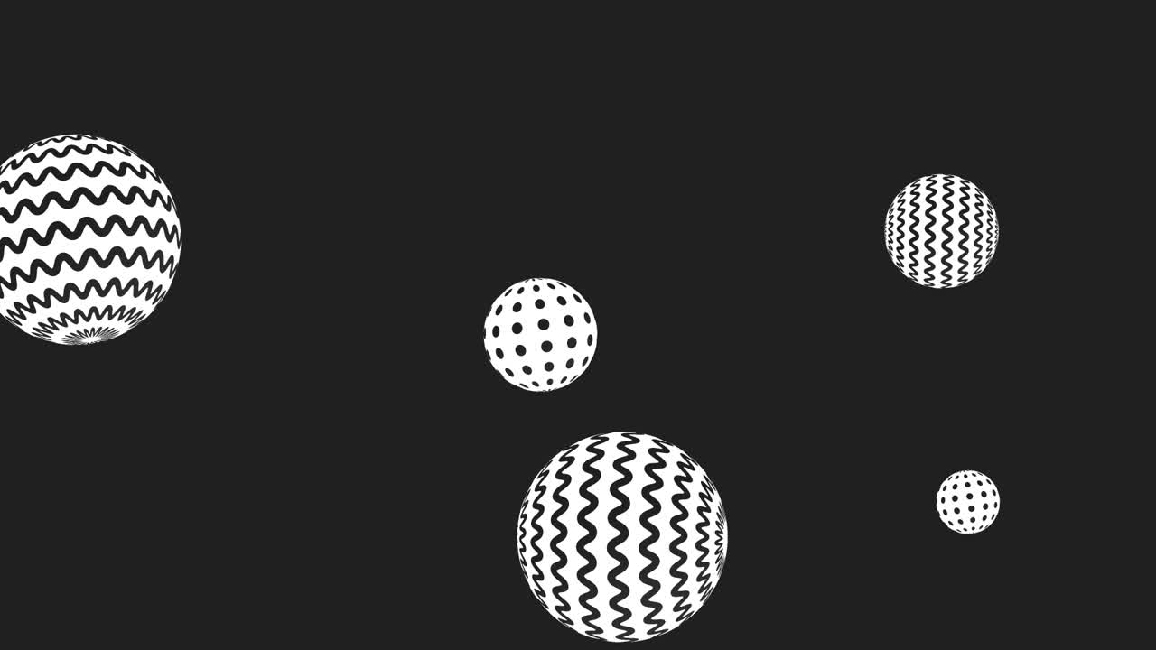 Hypnotic Black and White Spheres Rotating with Optical Illusion Patterns