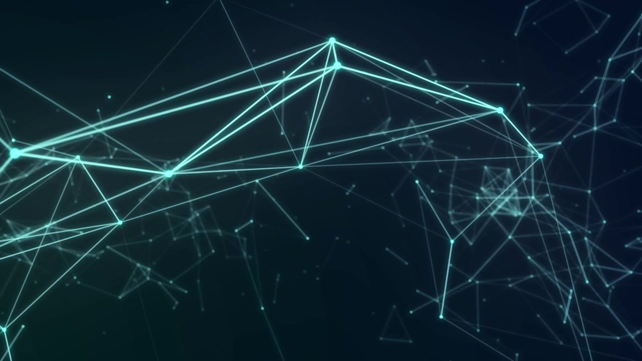 Animation of network of connections on black background