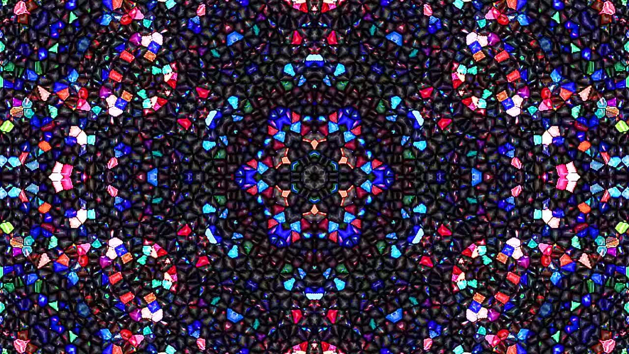 밝은 추상적인 빛은 전체 색을 지배합니다, 칼레도스코프, 검은 배경