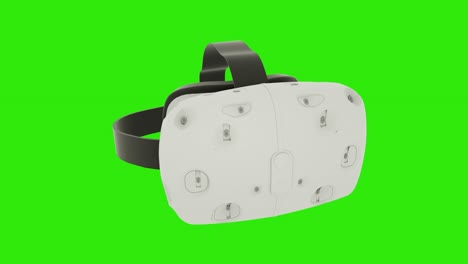virtual reality headset loop rotate on green chroma key background