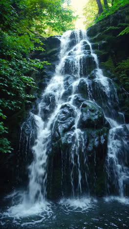 beautiful waterfall in a lush forest