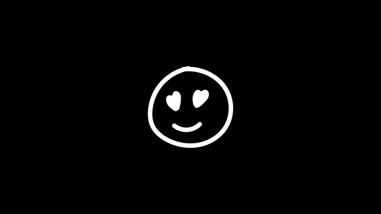 Emojis animados desenhados à mão em fundo preto