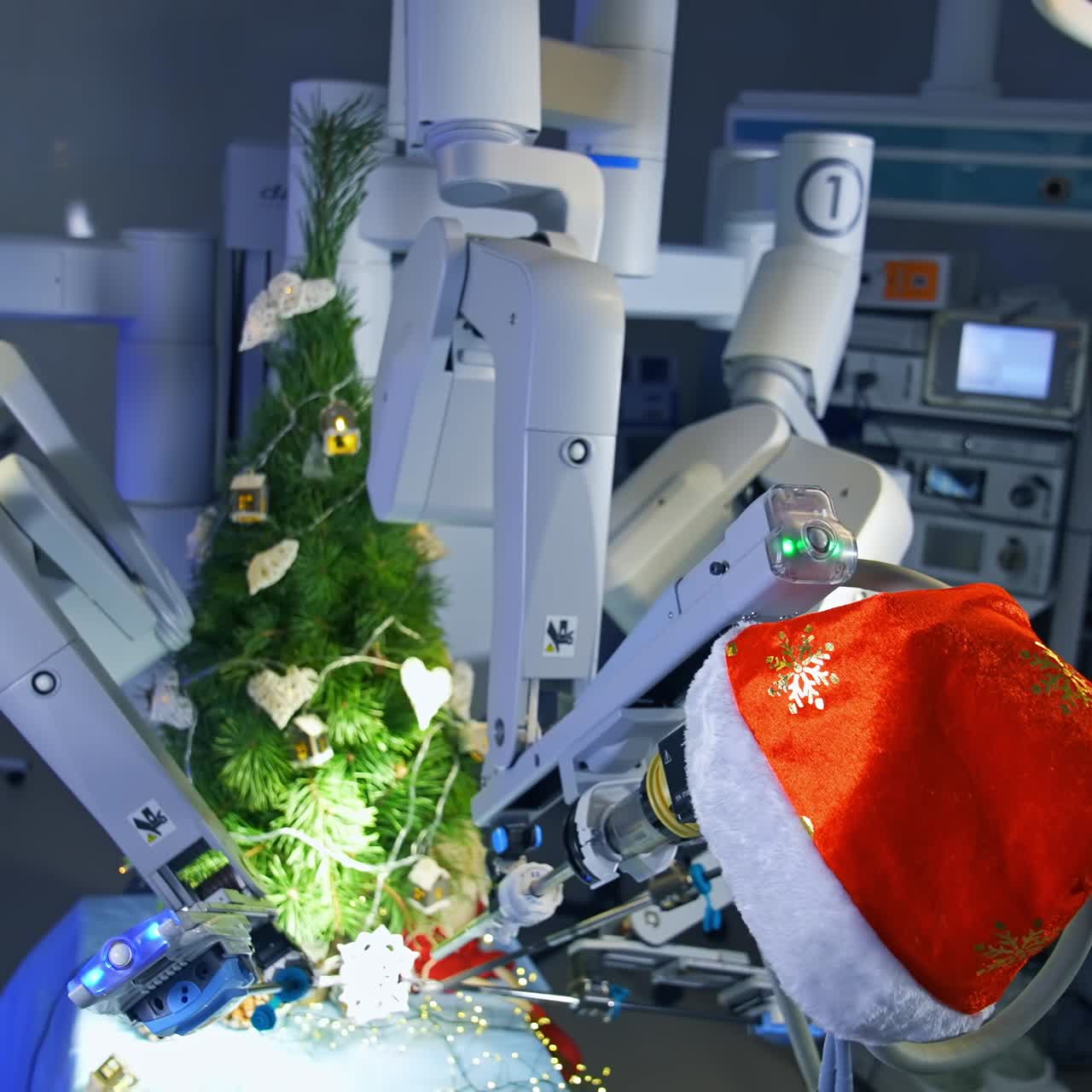 Da Vinci surgery machine at Hospital. Close up of surgery using by robotic system da Vinci