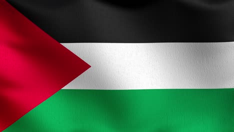 seamless loop 4k vdo. palestine national flag blowing in the wind isolated. official patriotic abstract design. 3d rendering illustration of waving sign symbol.