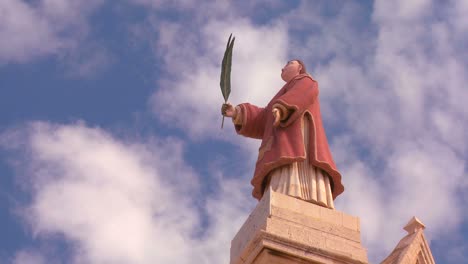 clouds drift behind st maron of the maronite catholic church of lebanon