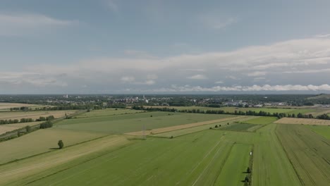 fields on finland. agriculture near small city