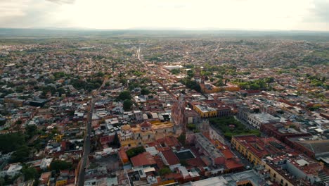 aerial orbit with drone over san miguel de allende