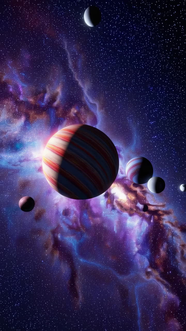 Vibrant Planets and Nebulae in Deep Space