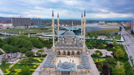 chechnya grozny mosque heart of chechnya. aero video