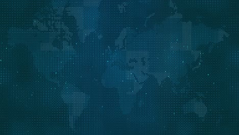 dynamic particle flow over dots grid world map background