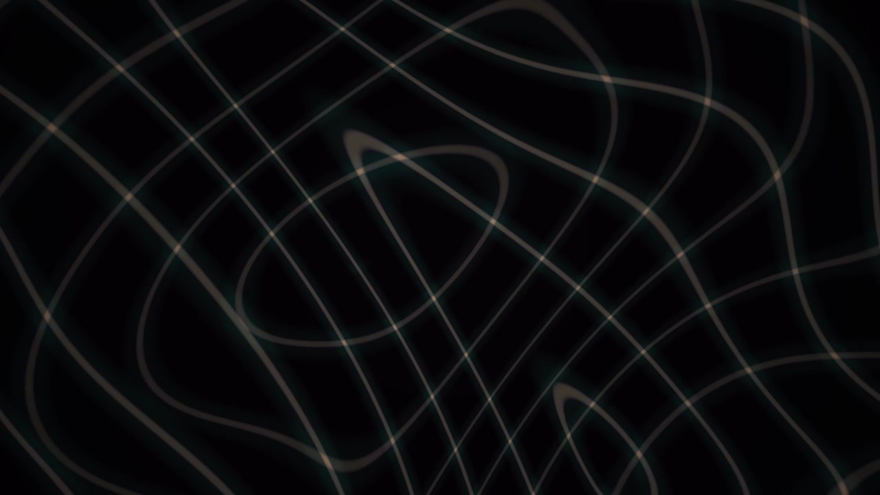 Abstract Glowing Wavy Lines Moving on a Dark Background