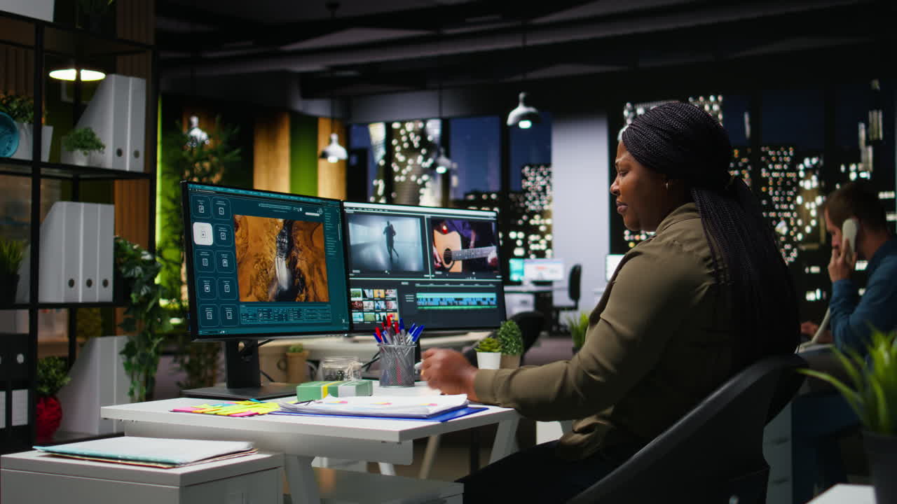 Female editor taking a painkiller to calm her severe headache