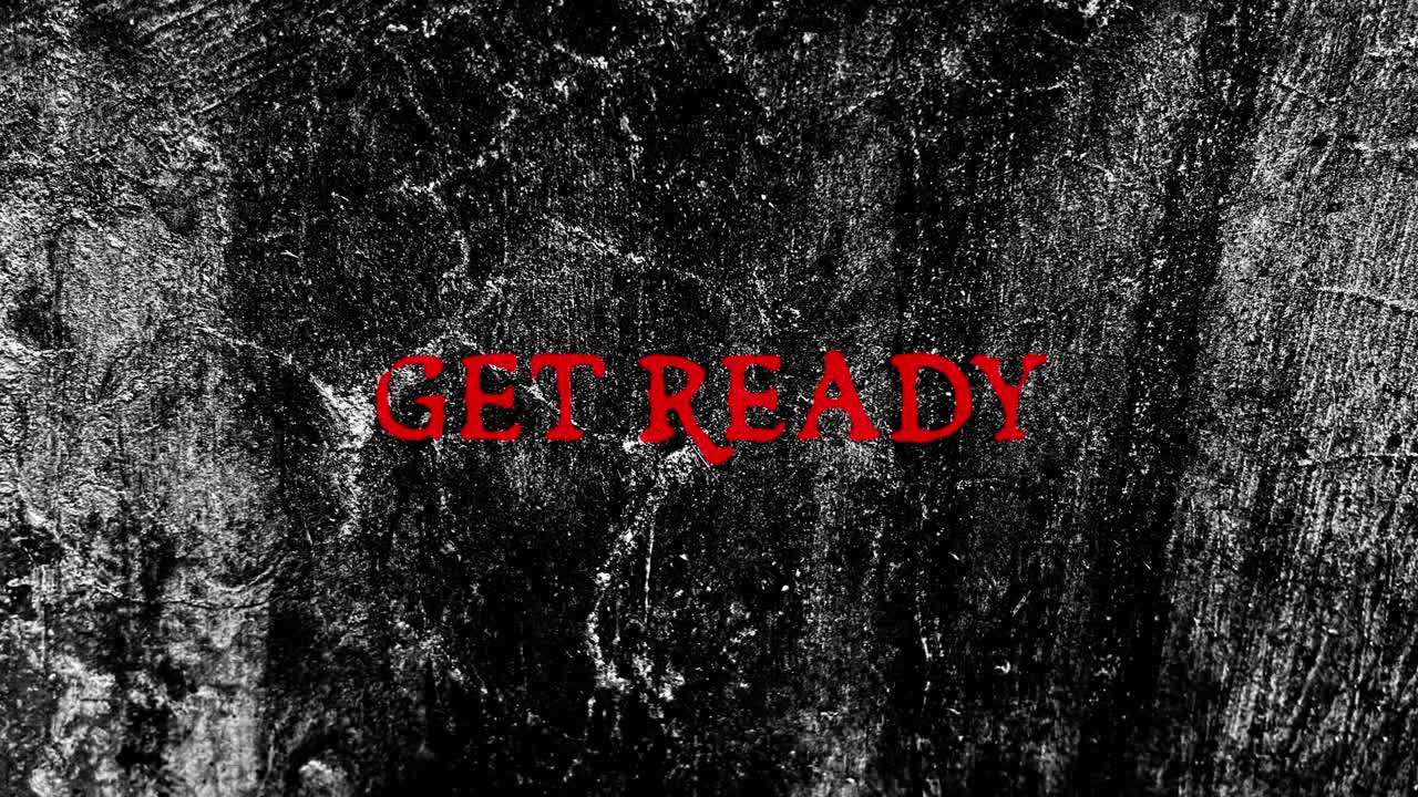Red 'Get Ready' Text on Dark Grunge Background