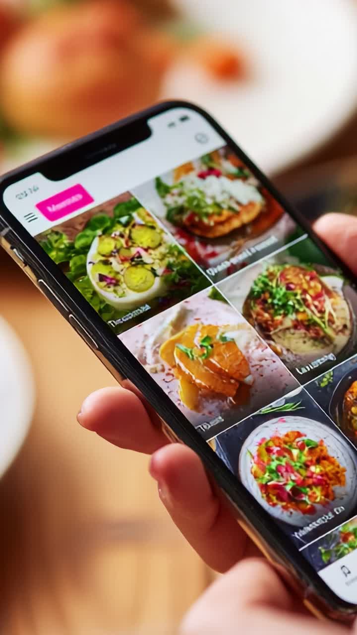Exploring Culinary Delights: A Journey Through Vibrant Dishes Captured on a Smartphone Display, Showcasing Colorful Plates of Food and Delectable Treats from a Flavorful Menu Experience