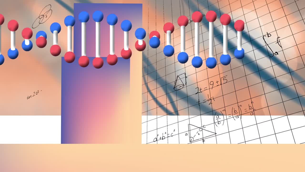 데이터 처리 및 수학적 방정식 및 dna 줄무의 애니메이션