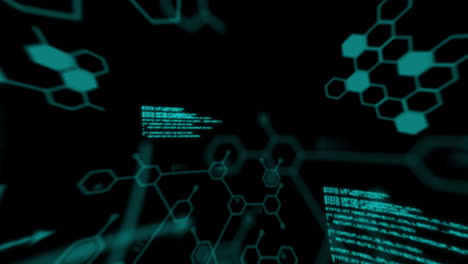 Animation-of-chemical-formula-moving-over-data-processing