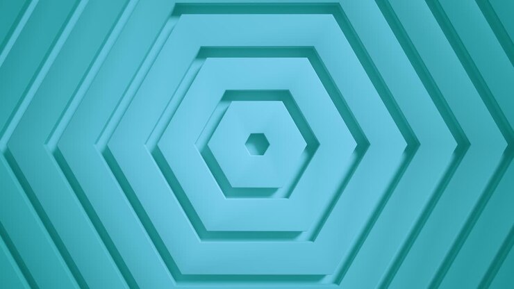 4k light Sky blue seamless looped animated background. Delicate texture, 3d hexagonal rings with minimal animation for the text background of a presentation, event, business. High speed.