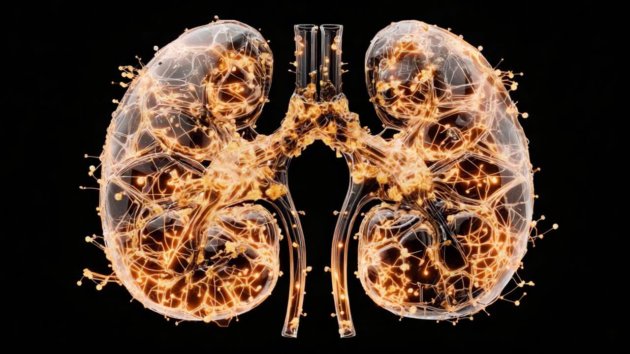 A Stunning Visualization of the Human Kidneys, Combating Disease and Enhancing Health Through Innovative Technology and Artistic Representation of Biological Functions