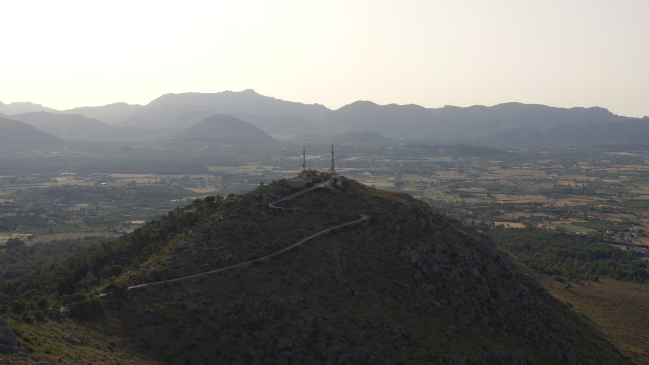 Mountain Puig de Sant Mart&iacute; with radio transmitters on top, Mallorca
