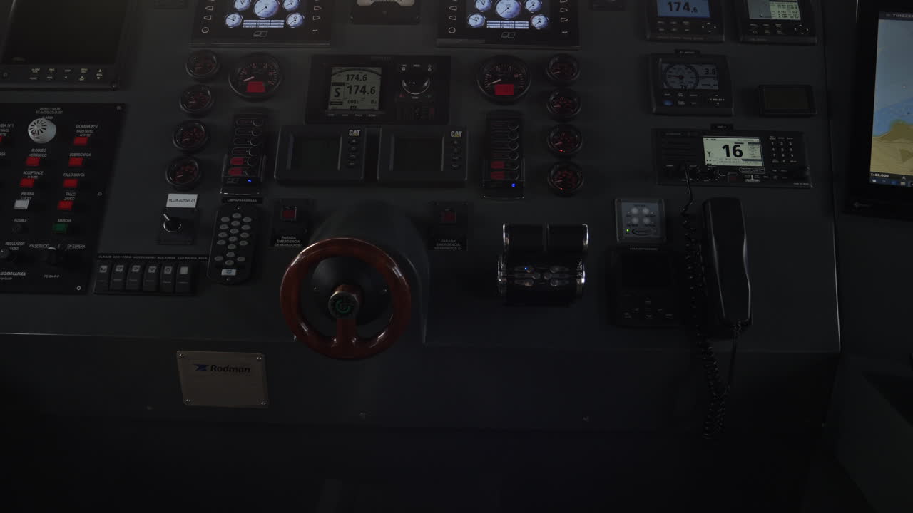 Bridge of a customs police patrol boat in the port of Gran Canaria