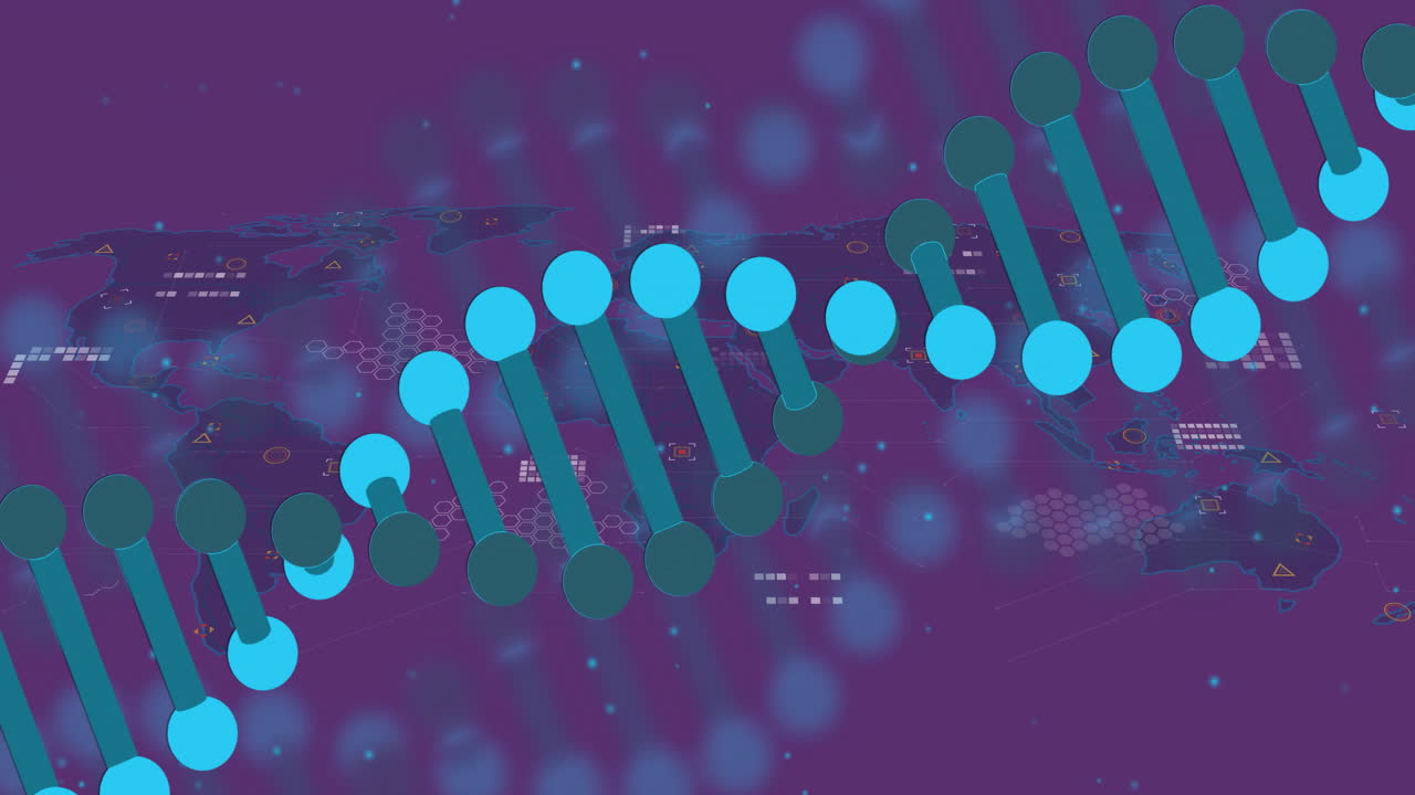 animación de cadenas de adn y procesamiento de datos