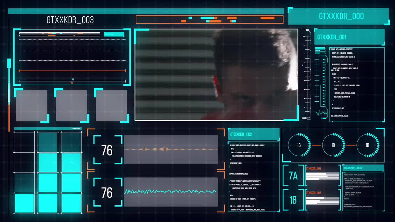 데이터 처리를 연습하는 백인 강인한 체력 남자의 애니메이션