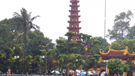 scenic view of pagoda and surrounding greenery