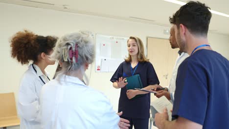 medical team meeting in hospital