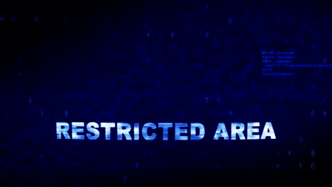 restricted area text digital noise twitch glitch distortion effect error loop animation.