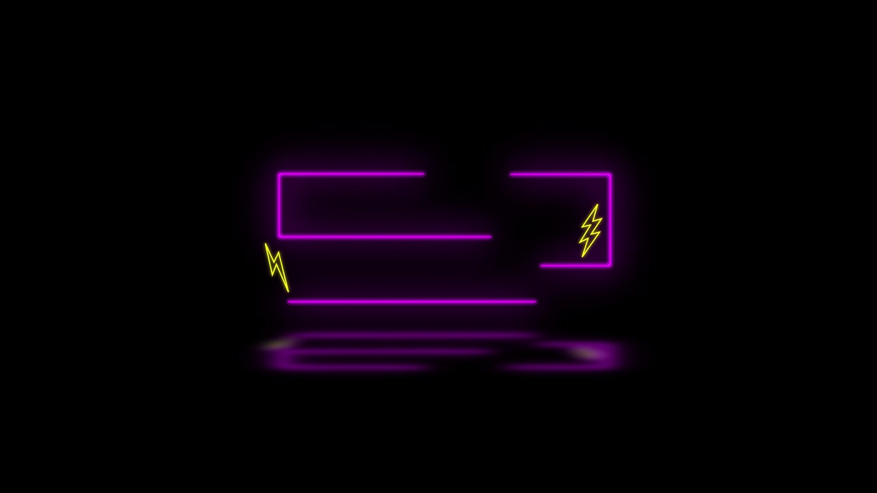 Animasjon av neon batteriladeikon på svart bakgrunn