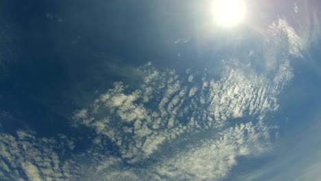 clouds are moving in the blue sky. timelapse