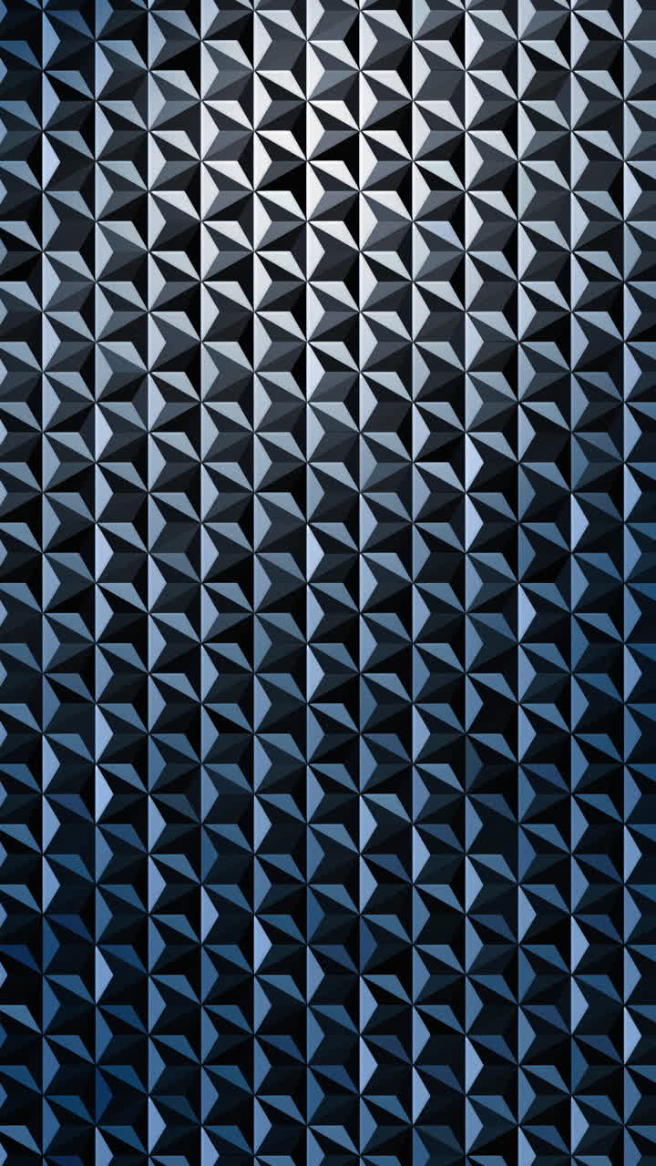 Abstract geometric background triangles in gray and black tones in minimalistic style. 3d star figure. Loop animation. Vertical video.