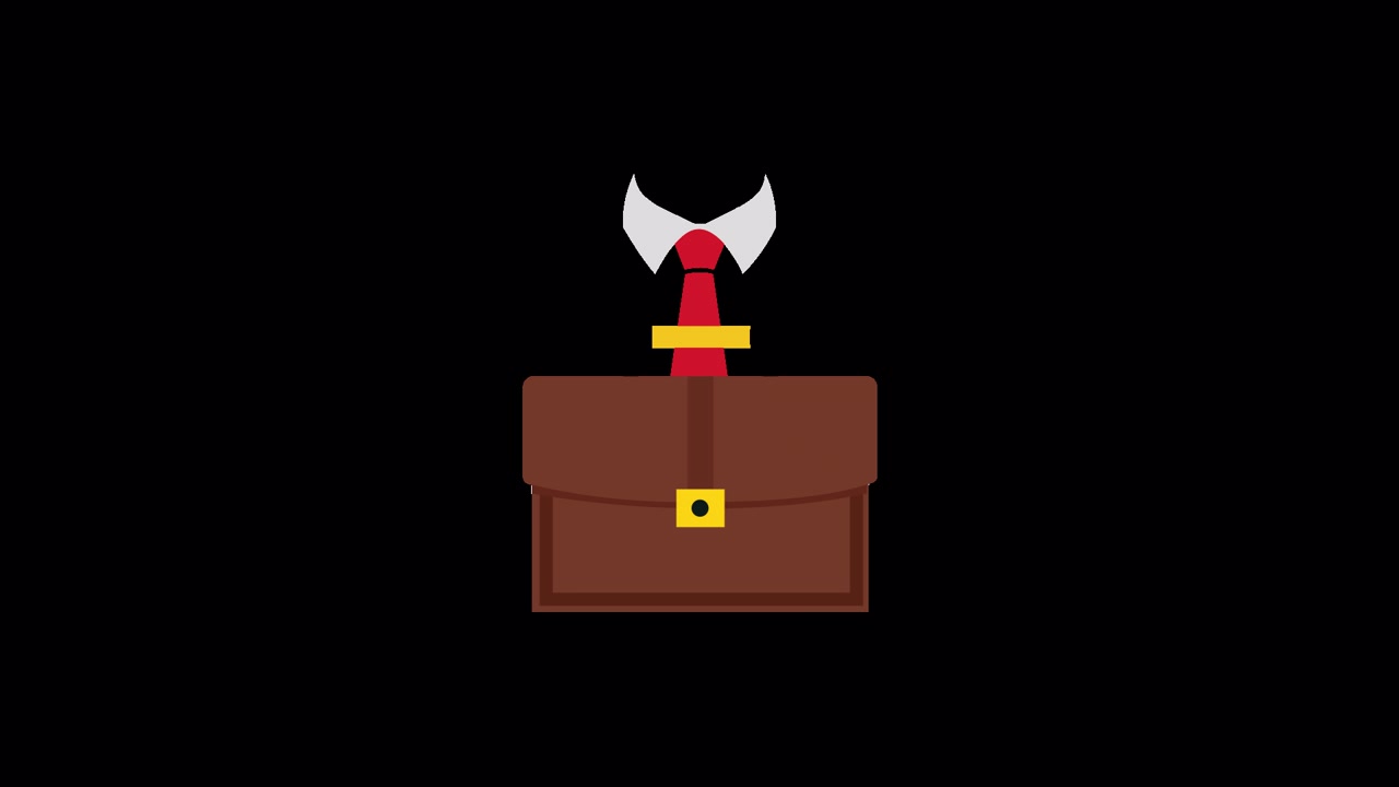 Animated Business Briefcase and Tie Icon Reveal