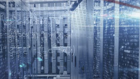 animazione dell'elaborazione dei dati sulla sala server