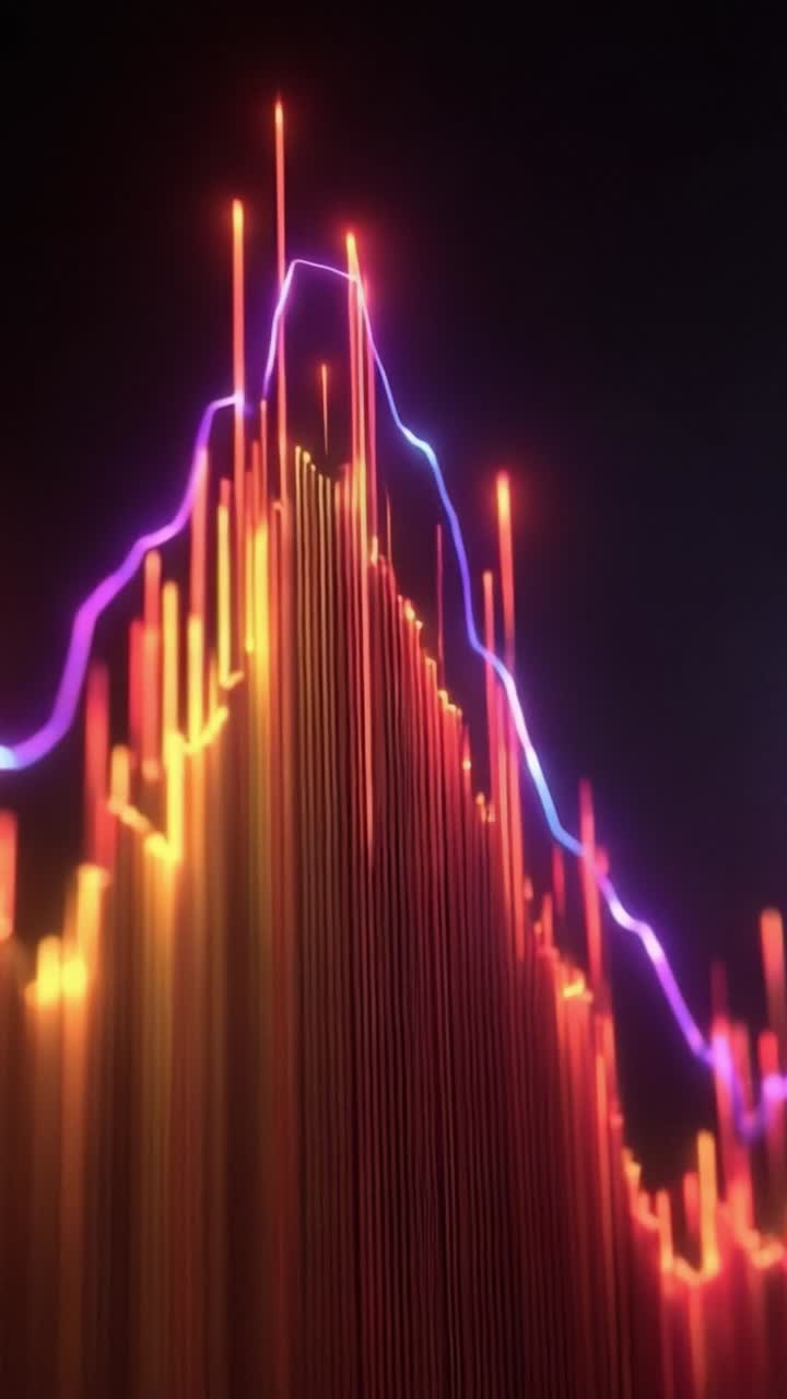 Visualizzazione vibrante della luce: motivi a onda dinamici che illustrano le fluttuazioni di energia, catturati in uno splendido spettro multicolore su uno sfondo scuro.