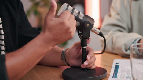 podcast recording session