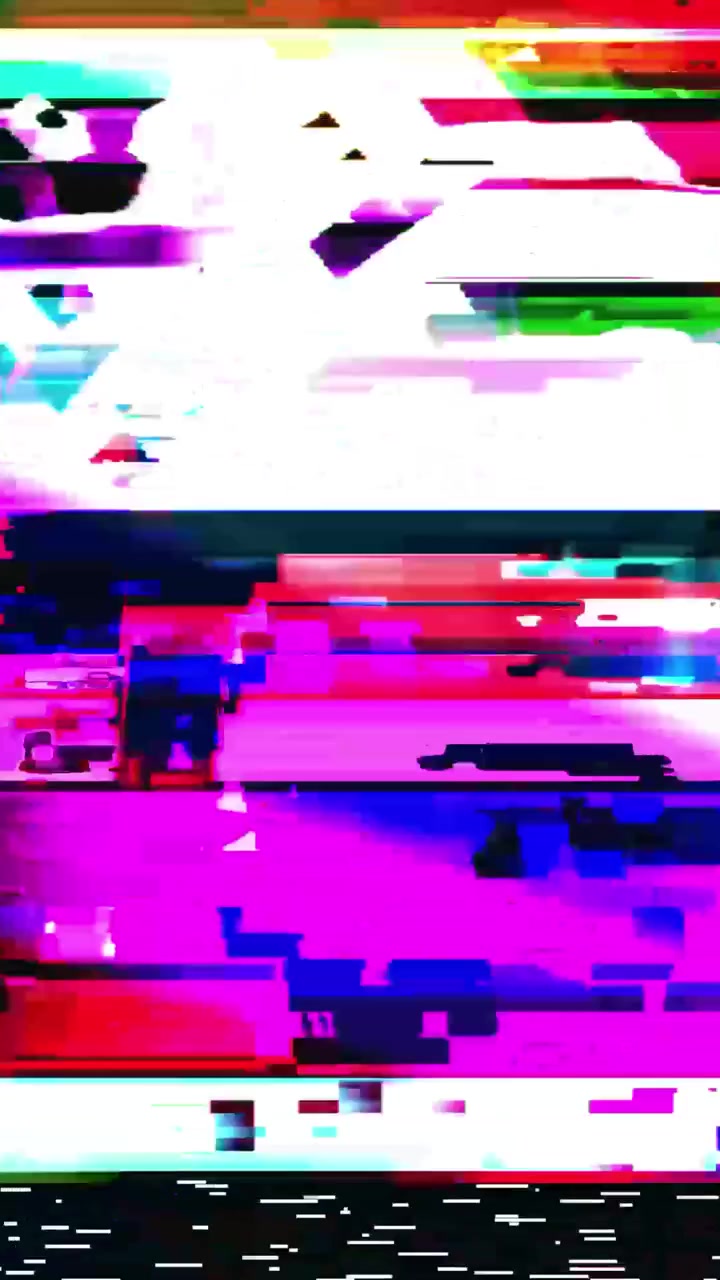 Digital Glitch Effect with Colorful Static Interference
