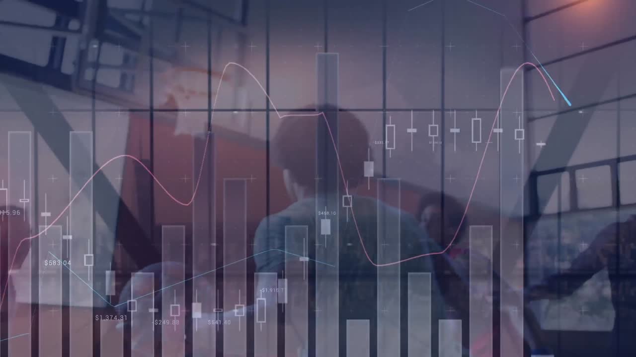 다양한 농구 선수들에 대한 금융 데이터 처리의 애니메이션