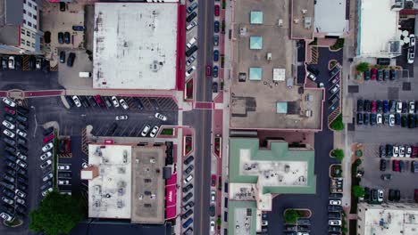 top-down-cinematic-overview-of-Naperville-Illinois-USA-downtown-aerial