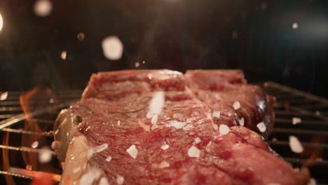 bistec a la parrilla con llamaradas