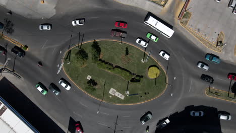 traffic at the roundabout in the city of guanajuato in central mexico