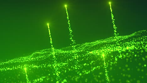 abstract green particles background