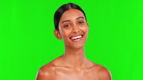 Beauty,-smile-and-a-woman-on-a-green-screen