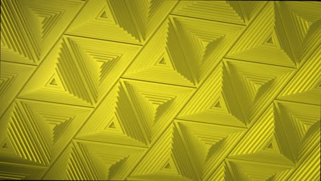 yellow minimalism. a mosaic surface with moving black triangles. abstract geometric background. cells. wave. loop animation. 4k. 3d. animation for a business presentation