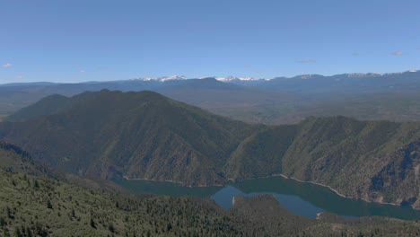 aerial view of hermits rest and lake in colorado