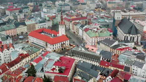 aerial view of  buildings in olomouc, czechia