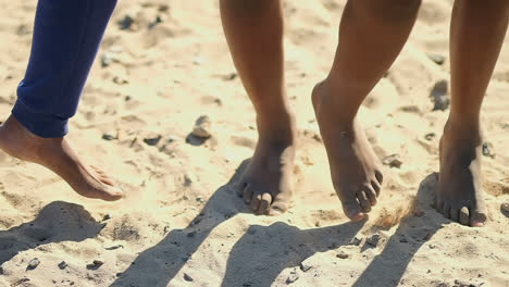 Low-section-of-boy-with-barefoot-4k