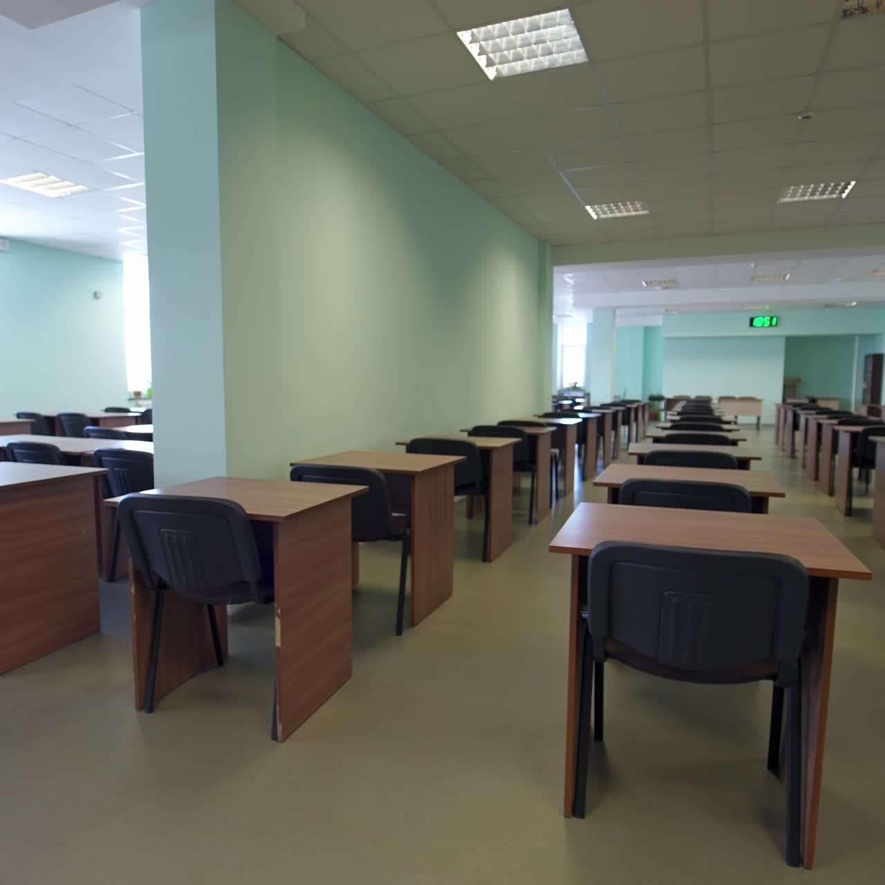Modern classroom without students